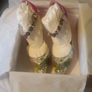 NWB Christian Louboutin Planet Chic 100 Paill Splash